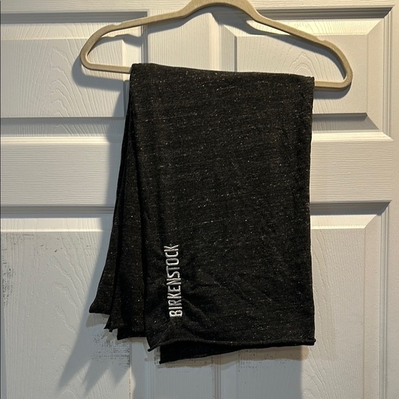 Birkenstock Charcoal Gray T-Shirt Knit Scarf with Embroidered Logo Large - Picture 1 of 4